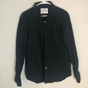 AMERICAN EAGLE OUTFITTERS - Black Long-Sleeved Button-Up